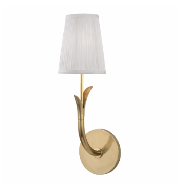 Betsey one armed light sconce brushed gold with shade