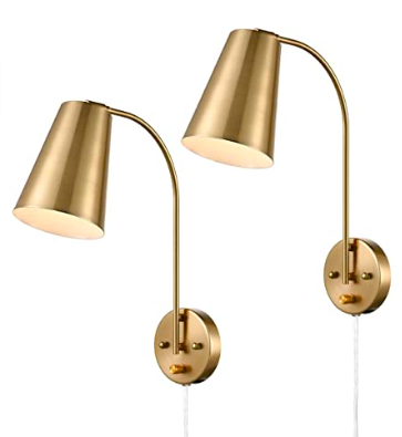 Pair Brused Gold Light Sconces Less than $100