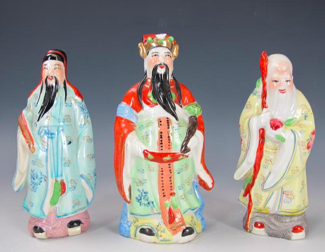 Feng Shui  Fuk LuK Sau/Fu Lu Shou Three Chinese Gods Sets Home Office Statue Dec 