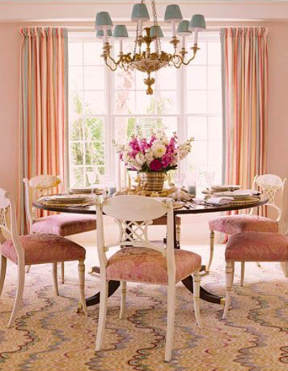 pink formal dining room