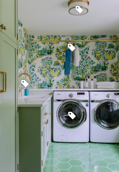 schumacher wallpaper laundry room