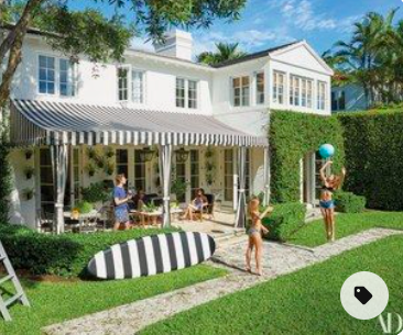 Miami beach home patio and awning