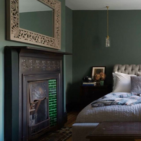 green smoke farrow and ball bedroom paint color