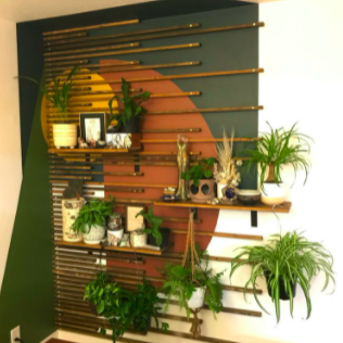 wall design with plants