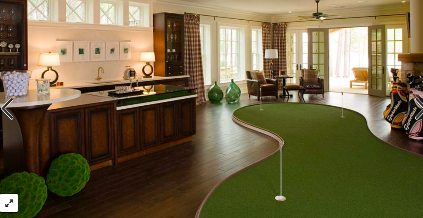 indoor putting green traditional home