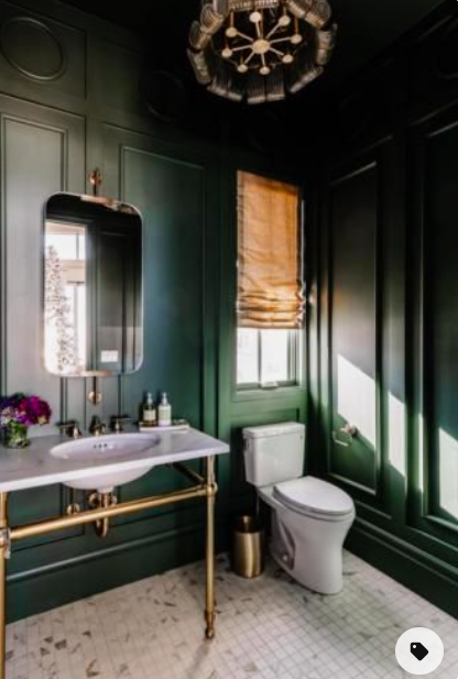 forest green powder room