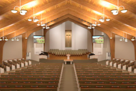 warm wood interior church renovations