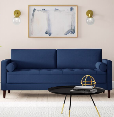 mid century modern Navy sofa