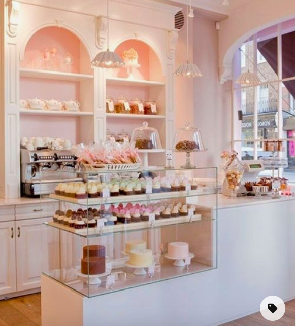 feminine bakery interior