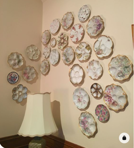 oyster plates design on wall
