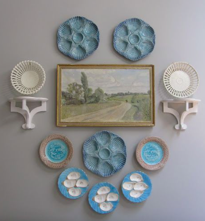 how to hang oyster plates on walls inspo